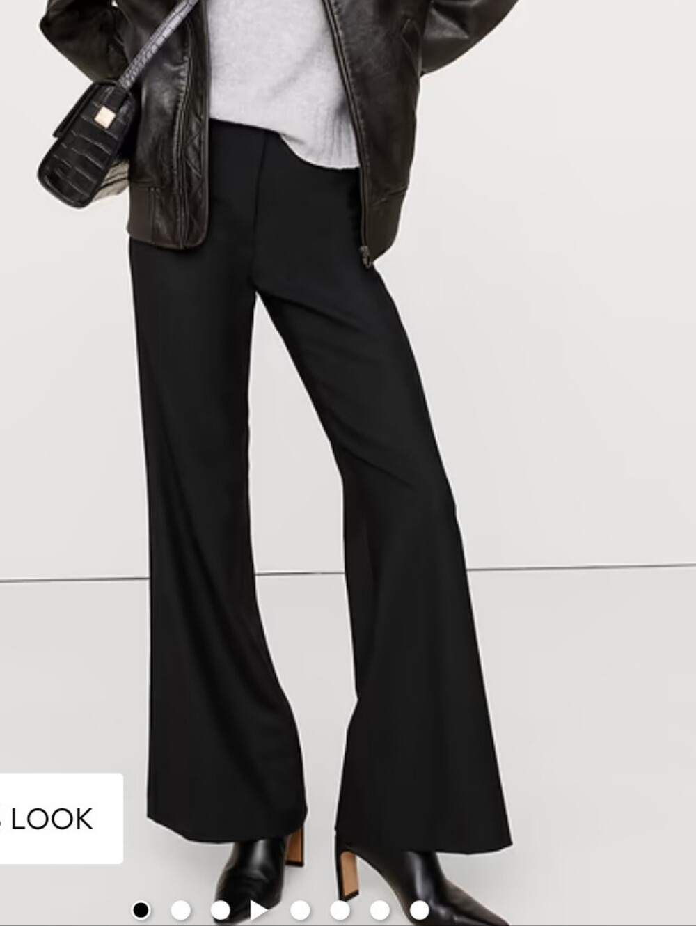 Brown Wool Blend Flared Pants
